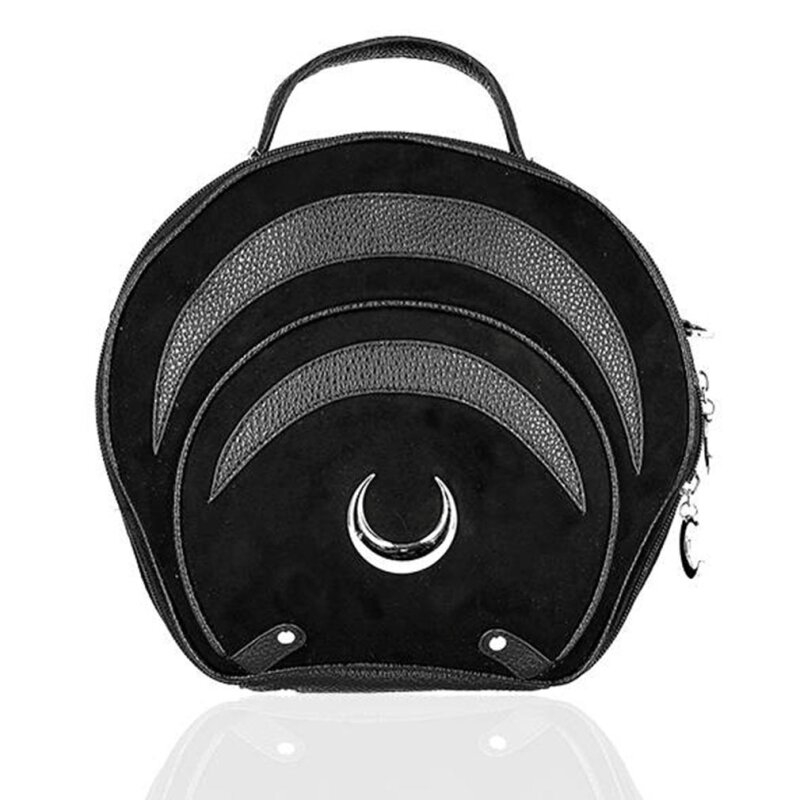 Cathedral Suitcase Black gothic bag with crescents - Restyle