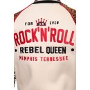 Queen Kerosin chaqueta de la universidad - Rock n Roll Beige M