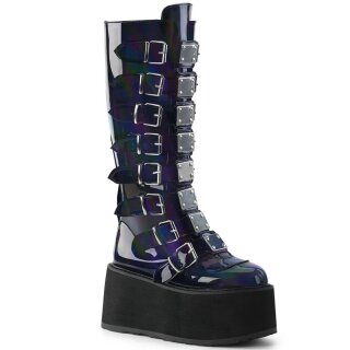 DemoniaCult Botas de plataforma - Damned-318 Black Hologram