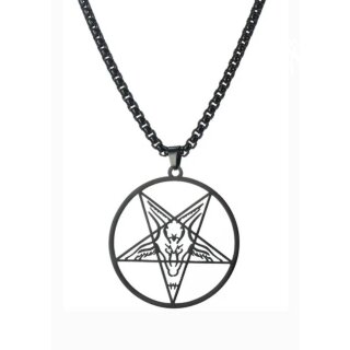 Easure Náhrdelník - Pentagram Round Black