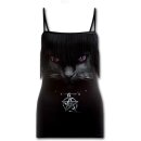 Spiral Träger Top mit Fransen - Black Cat Camisole