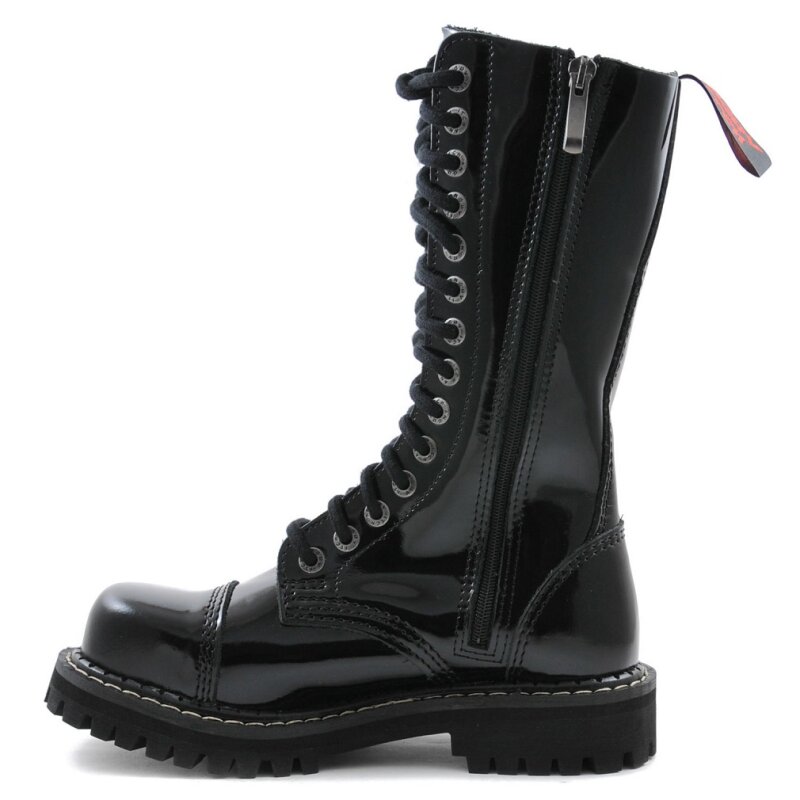 Angry Itch Patent Leather Boots - 14-Eye Ranger Black, € 139,90