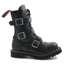 Angry Itch Leather Boots - 10-Eye Ranger Buckles Black