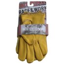 King Kerosin Leather Biker Gloves - Work Glove Golden Yellow