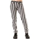 Black Pistol Jeans Trousers - Close Pants Stripe White