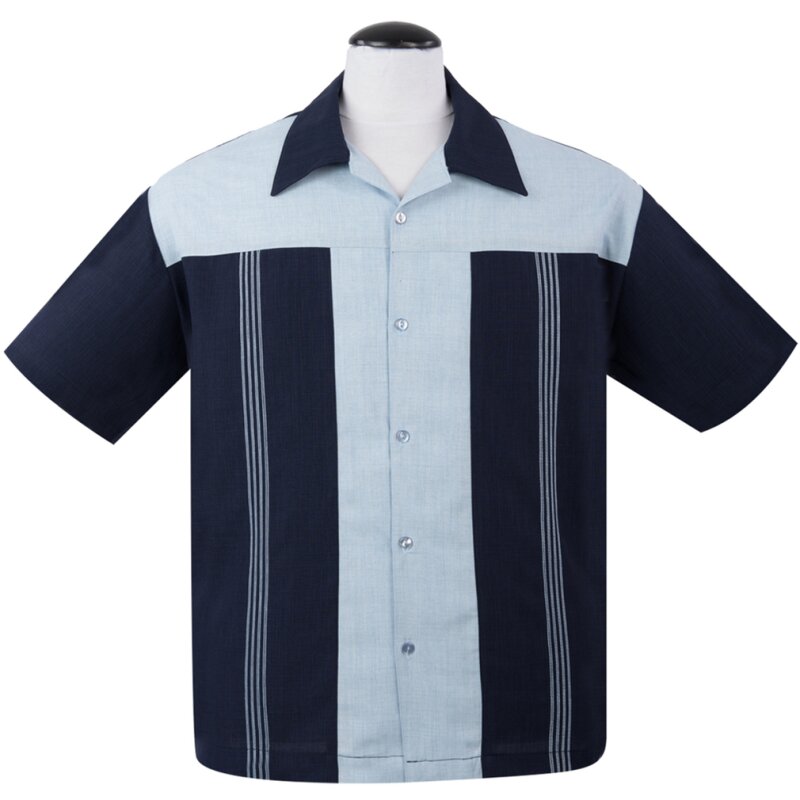 Steady Clothing Vintage Bowling Shirt - The Oswald Navy Blue, € 64,90