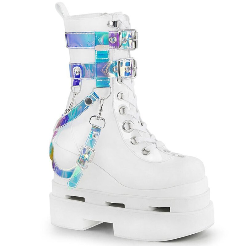 demonia white platform boots