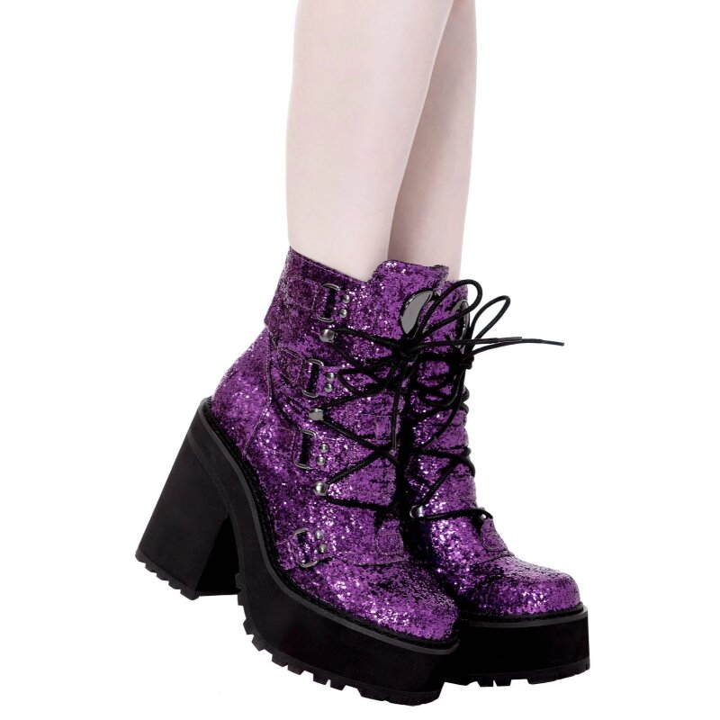 purple platform boots