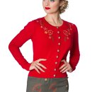 Cardigan Banned Retro - Winter Leaves Rouge XL