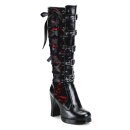 DemoniaCult Biker Boots - Crypto-106 Rouge