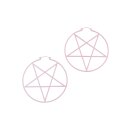 Boucles doreilles Killstar XXL - Pentagram Hoop Pastel Pink