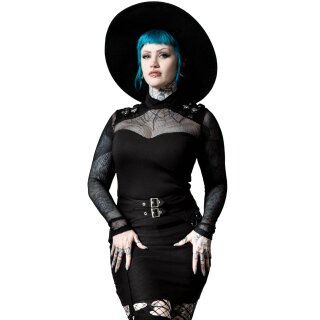 Killstar Gothic Goth Vintage Samt Leggings - Hematite Sapphire 